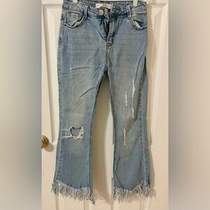 J & M Jeans. High Rise Size 1.  Distressed.